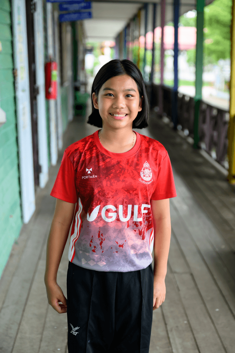 ด.ญ.ปิยพร ลาภเกิด นักเรียนชั้นประถมศึกษาปีที่ 6 โรงเรียนวัดห้วยลี่